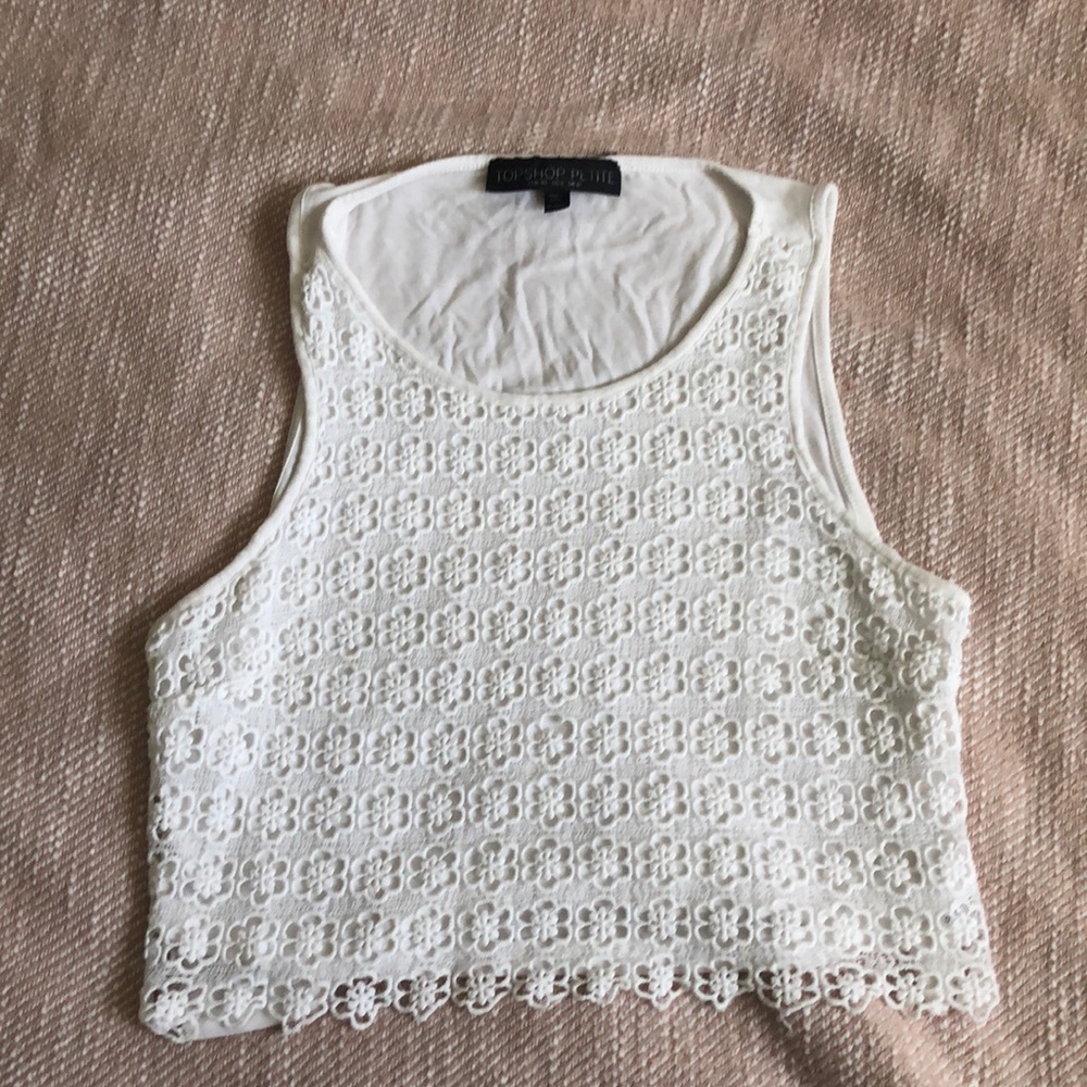 White lace crop top